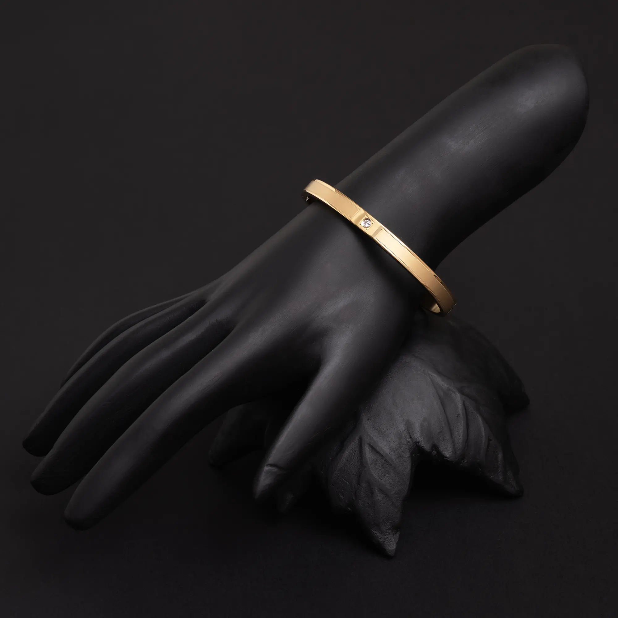 Gold-Plated Single American Diamond Bracelet