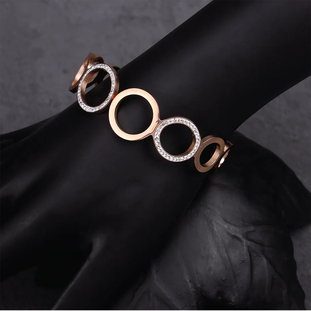 Rose Gold-Plated American Diamond Bracelet