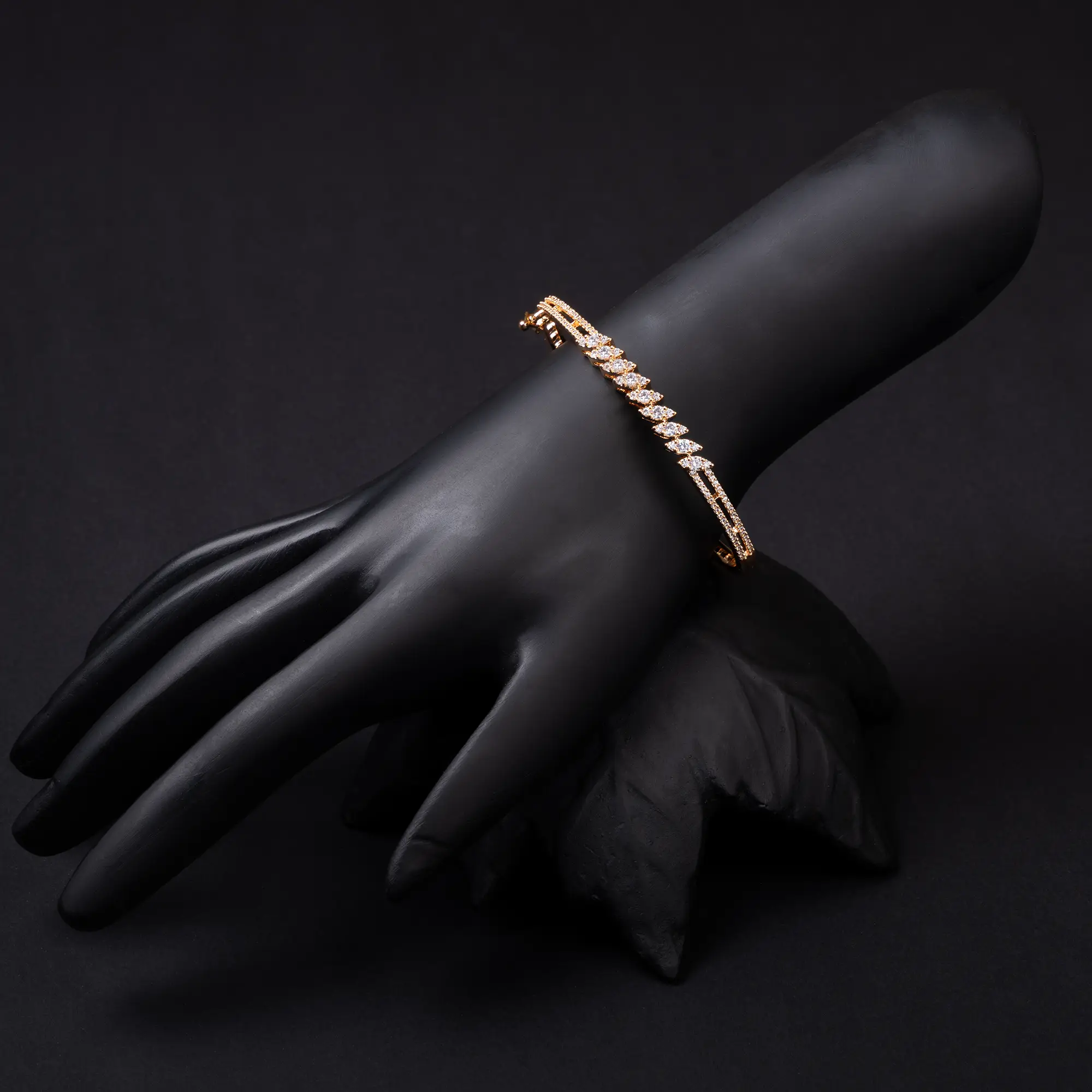 American Diamond Carrot Gold-Plated Bracelet