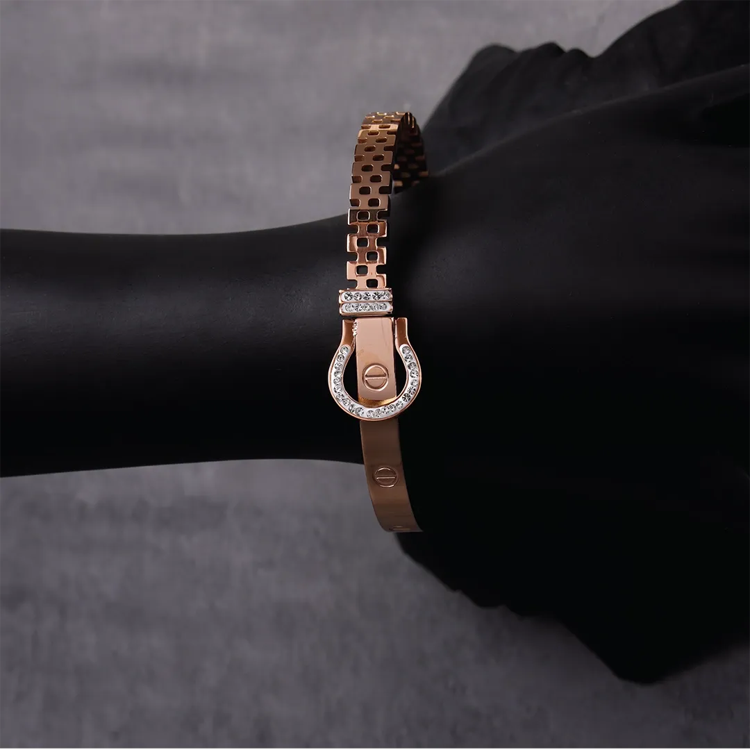 Rose Gold-Plated American Diamond Bracelet