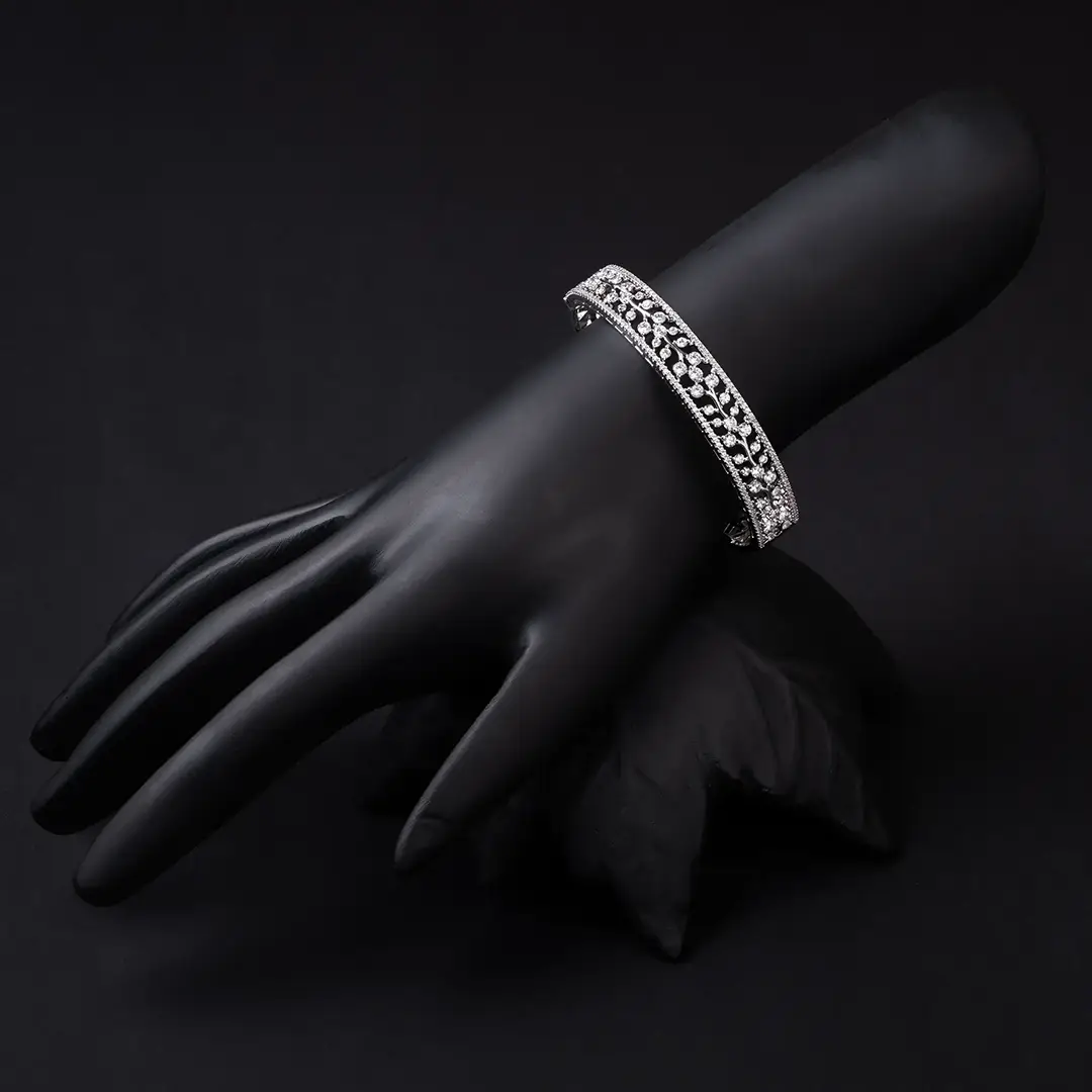 American Diamond Rhodium-Plated Bracelet