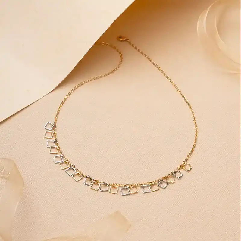 Dual Tone Silver and Gold Light Weight Neklace